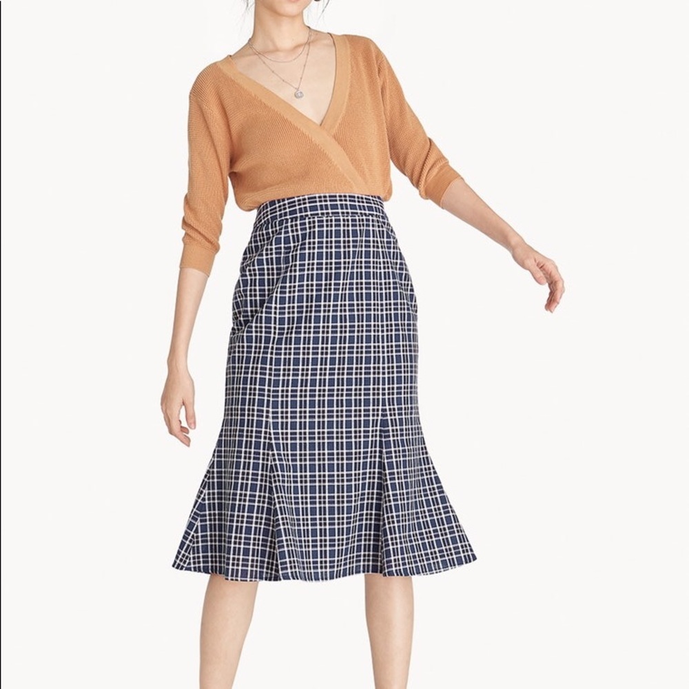 💙NWOT💙 Pomelo Check Midi Skirt